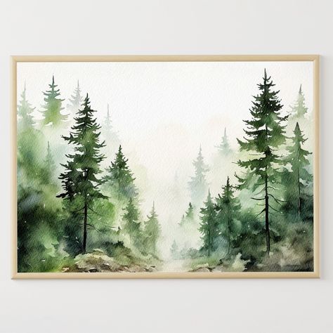 Evergreen Trees Painting Pine Forest Watercolor Misty Forest Art Print Forest Landscape Evergreen trees watercolor poster, high quality giclee print. WITHOUT FRAME - Giclee print on acid-free archival paper - Printed from my original painting - 5x7 inches - 8x10 inches - 11x14 inches - 12x16 inches - 12x18 inches - 16x20 inches - 18x24 inches - 20x30 inches - 24x36 inches Please note that the colors may vary slightly due to different screens! To sell my paintings as reproduction, I chose a print Watercolour Forest Painting, Evergreen Painting, Pine Forest Painting, Misty Pine Forest, Pine Tree Watercolor, Watercolor Evergreen, Watercolor Pine Trees, Watercolor Pine Tree, Mother Earth Art