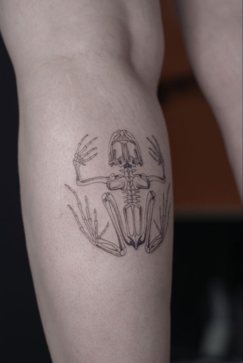 Skeleton Pisces Tattoo, Dark Frog Tattoo, Creepy Frog Tattoo, Frog Skeleton Tattoo, Light Tattoos, Loon Tattoo, Frog Skeleton, September Style, 2023 Moodboard