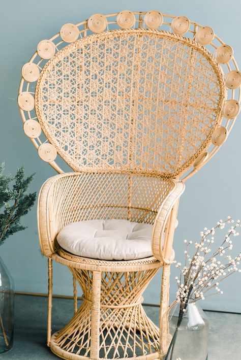 Provenance Rentals Monica Peacock Chair Vintage Rattan Wicker Peacock Chairs | Perfect for Bridal Showers Baby Showers Photo Shoots Retail Store Displays Dressing Rooms Bohemian Wedding Boho Wedding  Photo by Carissa Woo Baby Shower Chair, Wicker Peacock Chair, Bamboo Chairs, Space Saving Furniture Bedroom, King Chair, Mid Century Office Chair, Orange Baby Shower, Womb Chair, Boho Chair