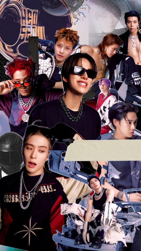 Nct Collage Wallpaper, Nct Inspired Nails, Nct 127 Wallpaper, Nct Johnny, Graphic Poster Art, Nct Taeyong, Inspirational Wallpapers, Kpop Wallpaper, Purple Hair