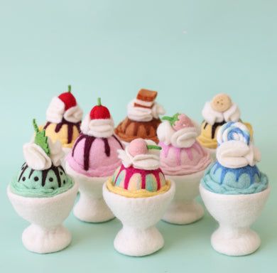 Egmont Toys, Felt Play Food, Food Critic, Creative Box, Felt Food, Manhattan Toy, Banana Split, Ice Cream Sundae, A Chef