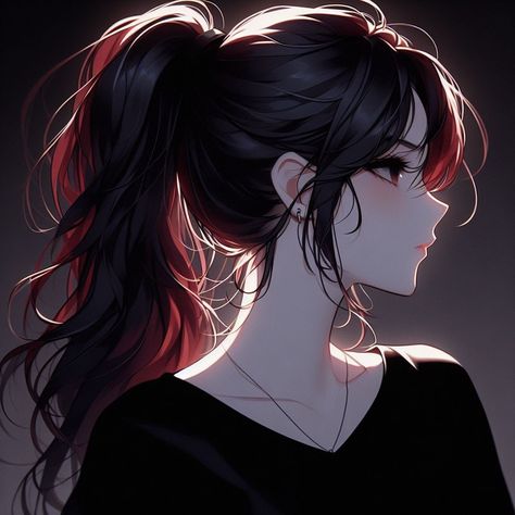 Brunette Anime Characters, Black Haired Anime, Black Hair Anime Pfp Female, Anime With Long Hair, Dark Hair Anime Female, Girl Fanart, Female Anime Characters, Female Profile Picture, Animated Girl