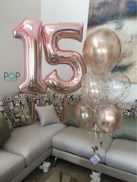 15th Birthday Decorations, Number Balloons Birthday, 15th Birthday Party Ideas, Party Image, Birthday Party Images, Happy 15th Birthday, Birthday Goals, Cute Birthday Pictures, Cute Birthday Ideas