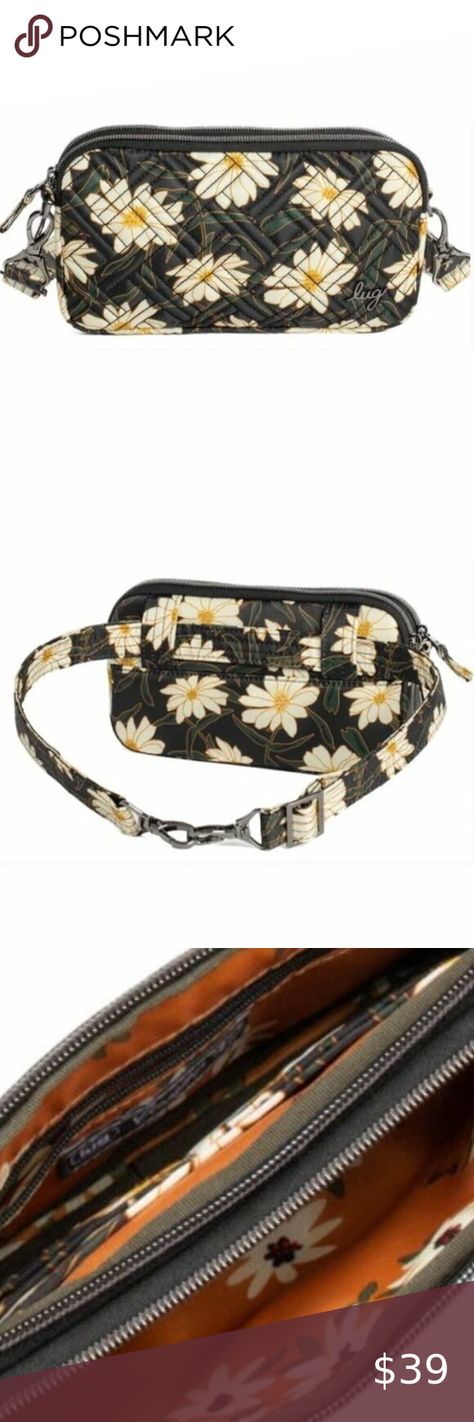 LUG Coupe XL Crossbody / Shoulder Bag / Belt Bag / Sling Bag - Autumn Daisies Go Work, Daisy Bags, Bag Belt, Bold Prints, Sling Bag, Crossbody Shoulder Bag, Belt Bag, Color Patterns, Zipper Pocket