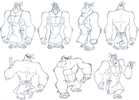 Sandro Cleuzo Find more at https://www.facebook.com/CharacterDesignReferences if you ar looking for: #art #character #design #model #sheet #illustration #best #concept #animation #drawing #archive #library #reference #anatomy #traditional #draw #development #artist #animal #animals #apes Gorillas Art, Character Turnaround, Character Model Sheet, Monkey Art, Cartoon Sketches, Animals Artwork, Animal Sketches, Cartoon Character Design, Character Design References