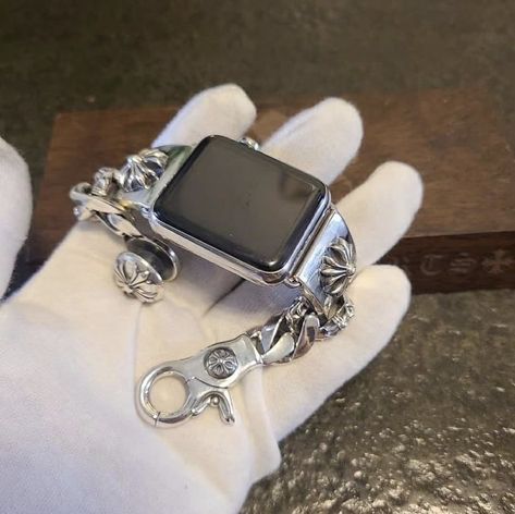 chrome hearts - sterling silver - apple watch - jewelry - fashion Grunge Jewelry, Dope Jewelry, Funky Jewelry, Jewelry Lookbook, Chrome Hearts, Dream Jewelry, Jewelry Inspo, Piercing Jewelry, Cute Jewelry