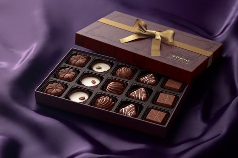 Navin Phalke on Behance Chocolate Shots, Custom Shipping Boxes, Candy Decorations Diy, Box Photography, Chocolate Boxes, Types Of Chocolate, Luxury Chocolate, Custom Chocolate, Premium Chocolate