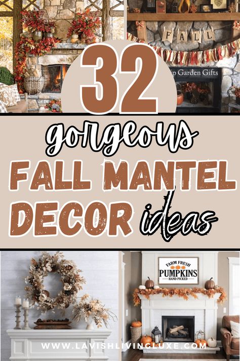 Check out these fall mantel decor ideas to create a stunning fall mantel in your home! These fall mantel decorating ideas are gorgeous and will help you ring in the Autumn season and leave your guests in awe! These fall mantel decor ideas are for sure our favorite fall decorating ideas! Enjoy! Fall decor | Fall decorating | Fall Decorating Ideas | Fall Mantel How To Style A Mantle, Styling A Mantle, Fall Mantel Decorating Ideas, Pumpkin Spice Sign, Fall Mantel Decor, Mantel Decorating Ideas, White Mantel, Mantel Decor Ideas, Mantel Decorating