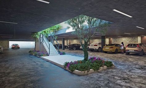 Parking Design Ideas, Parking Lot Design, Parking Plan, House Parking, Garage Design Interior, Luxury Garage, House Outside Design, Village House Design, Parking Design