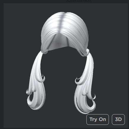 Shaggy Curtain Bang Pigtails in White Roblox Hairs, Code Hair, Roblox Hair, Code Roblox, Roblox Code, Hair White, Pigtail Hairstyles, Roblox Codes, Curtain Bangs