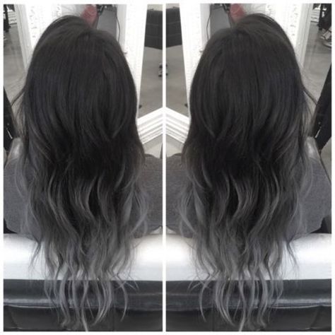 grey ombre hair: Ash Grey Balayage Medium Hair, Black Grey Balayage, Dark Grey Balayage, Grey Balayage, Grey Ombre Hair, Gray Balayage, Granny Hair, Black Hair Dye, Hair Done