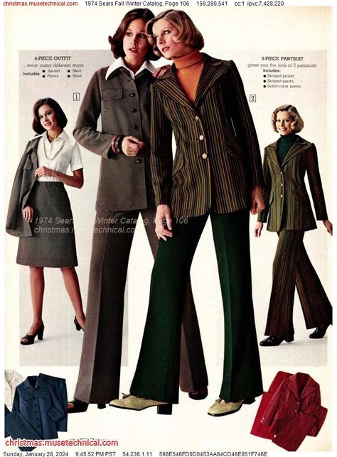 1974 Sears Fall Winter Catalog, Page 106 - Catalogs & Wishbooks 1974 Fashion, Vintage Style 70s, 70s Women Fashion, Fashion Through The Decades, 70s Clothing, 70 Fashion, 60s 70s Fashion, 70s Inspired Fashion, Seventies Fashion