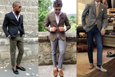 8 Types of Loafers for Men and How to Wear Them | Man of Many Penny Loafers Men Outfit, Suede Loafers Outfit, Loafers Outfit Casual, Socks Outfit Men, Gucci Loafers Outfit, Penny Loafers Outfit, Black Loafers Outfit, Mens Brown Loafers, How To Wear Loafers