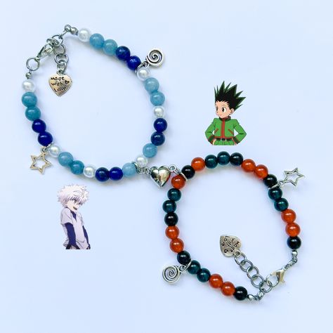 matching bracelets inspired by gon & killua “hunterxhunter” Gon And Killua Bracelet, Hunter X Hunter Bracelet, Matching Anime Bracelets, Killua Bracelet, Hxh Bracelet, Matching Bracelet Ideas, Anime Bracelet, Gon Killua, Matching Jewellery