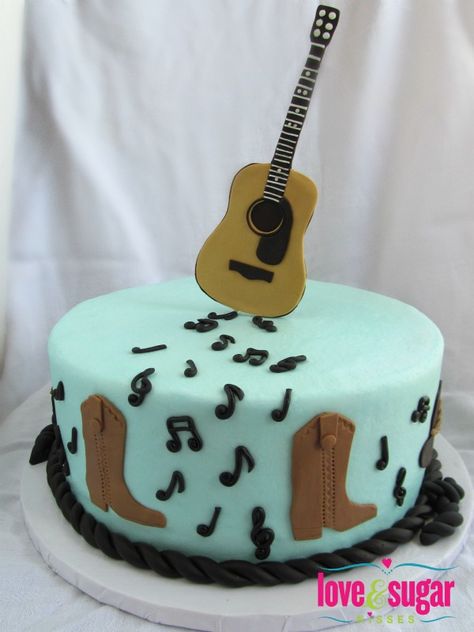 Simple Country Birthday Cakes, Grooms Cake Country, Country Music Party, Country Birthday Cakes, Country Groom, Music Birthday Cakes, Cake Sculptures, Country Cakes, 18th Birthday Cake For Girls