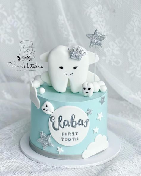 First Tooth Cake 🦷 #birthdqaycakes #cupcakes #buttercreamcakes #fondantcakes #customcakes #handmadetopper #cakedecor #cakedesign #sydneycake #sydneycakes #vaanskitchen #spongecake #firshtoothcake #friehteethcakes First Tooth Decoration Ideas, First Tooth Cake Ideas, First Teeth Cake Ideas, Tooth Party Decoration, First Tooth Cake, Tooth Party, Tooth Cake, Baby Decorations, Eid Cake