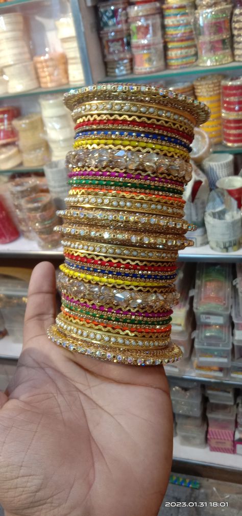 Golden khad and golden bangadi multi chudi set new