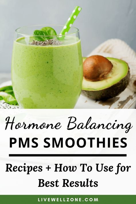 Smoothies for PMS are a fast way to ease cramps, bloating, heavy periods and more. Get the best PMS smoothie recipes that you can start using today! Get Rid Of Period Cramps, Hormone Balancing Smoothie, Balance Diet, Kale Smoothie, Smoothie Prep, Period Cramps, Herbal Recipes, Hormone Balance, Superfood Powder