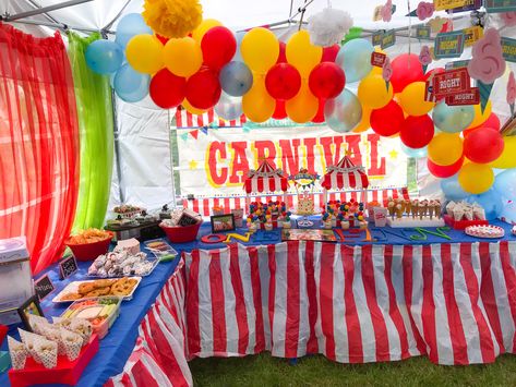 Kids Carnival Birthday Party, Carnival Birthday Theme, Circus 1st Birthdays, Kids Carnival, Circus Carnival Party, Family Fun Day, Baby Birthday Themes, Carnival Themed Party, Harvest Party