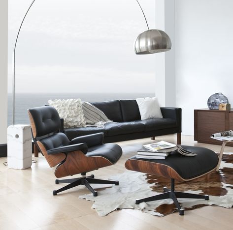 100% Factory made Eames Lounge chair with Ottoman. Mid century modern furniture Supplier ,Decorating with Flos Arco Floor lamp ,making your room looks more modern . Eames Lounge Chair Living Room, Flos Arco Floor Lamp, Flos Arco, Lounge Chair With Ottoman, Arco Floor Lamp, Lamp Making, Green Farm, Old Mirror, Chair With Ottoman