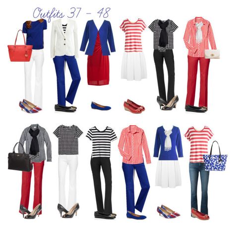 "Red, White & Blue capsule wardrobe" by kristin727 ❤ liked on Polyvore featuring DL1961 Premium Denim, Miss Selfridge, Lands' End, Gap, J.Crew, Tory Burch, Nine West, J Brand, Kate Spade and Coach Blue Capsule Wardrobe, Red White Blue Outfit, Slacks Outfit, Vintage Street Fashion, Nautical Outfits, Classic Capsule Wardrobe, Fashion Capsule Wardrobe, Travel Clothes, Summer Capsule Wardrobe