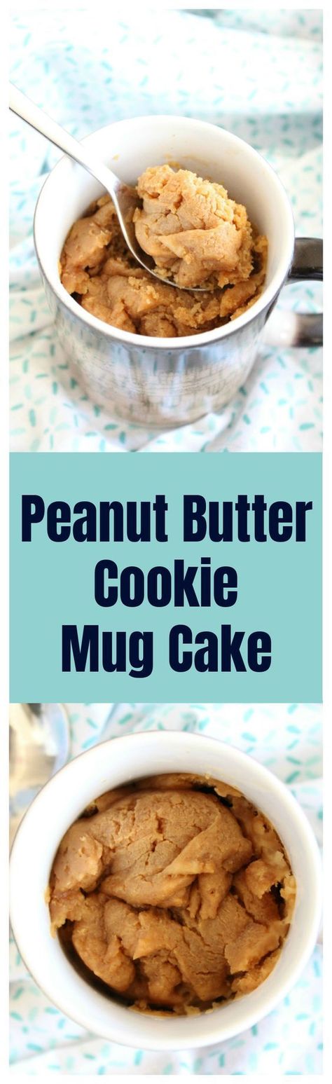 Peanut Butter Cookie Mug Cake - Mildly Meandering Peanut Butter Cookie Mug, Cookie Mug Cake, Mug Dessert Recipes, Cookie Mug, Microwave Mug Recipes, Dessert In A Mug, Cookies Peanut Butter, Microwave Dessert, Peanut Butter Mug Cakes