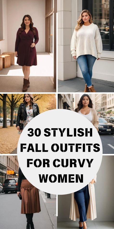 Fall Outfits for Curvy Women Fall Outfits For Curvy Women 2024, Plus Size Outfits For Paris, Curve Women Outfit, Outfits For 170 Pounds, Curve Autumn Outfits, Petite Plus Size Fall Outfits, Plus Size Women Winter Outfits, Curvy Women Winter Outfits, 2024 Fashion For 30 Year Olds