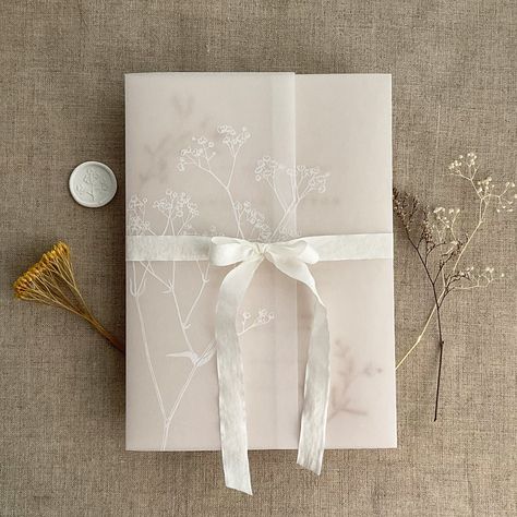 Baby Breath Wedding Invitation, Wedding Invitation Vellum Paper, Wedding Invitation With Vellum Jacket, Vellum Cover Wedding Invitations, Wedding Invite Translucent Paper, Floral Vellum Wrap, Wedding Invitations Vellum, Invitation Vellum, Vellum Wedding Invitations