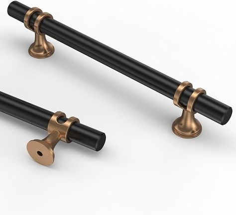 Asidrama 10 Pack 5 Inch(128mm) Champagne Bronze and Matte Black Kitchen Cabinet Handles, Cabinet Pulls Kitchen Cabinet Hardware Cupboard Handles Drawer Handles Dresser Pulls - Amazon.com Cabinet Pulls Kitchen, Black Kitchen Cabinet, Matte Black Kitchen, Black Kitchen Cabinets, Kitchen Cabinet Pulls, Dresser Pulls, Kitchen Cabinet Hardware, Cupboard Handles, Kitchen Hardware