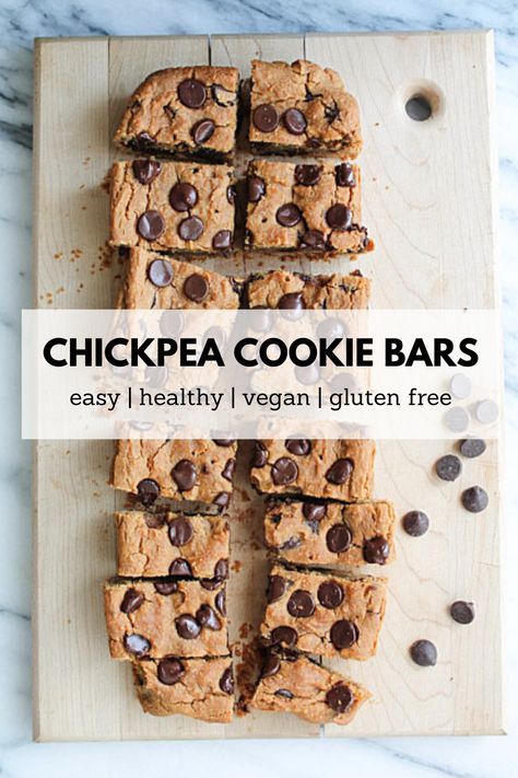 Healthy Snacks With Chickpeas, Garbanzo Bean Brownies, Chickpea Cookie Dough No Peanut Butter, Chickpea Bars Healthy, Snacks With Beans, Garbanzo Bean Muffins, Chickpea Cookies Vegan, Chickpea Cookie Bars, Garbanzo Bean Flour Recipes