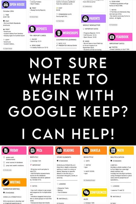 Want to learn how to use Google Keep in your teaching life? We can go WAY beyond a simple tutorial...I have a whole interactive experience to help you design an entire Google Keep management system! Check out the video on this page to see everything we will create (in no time!)... Keep Aesthetic, Google Drive Organization, Google Training, Techie Teacher, Google Tricks, Google Keep, Teacher Tech, Curriculum Mapping, Interactive Experience