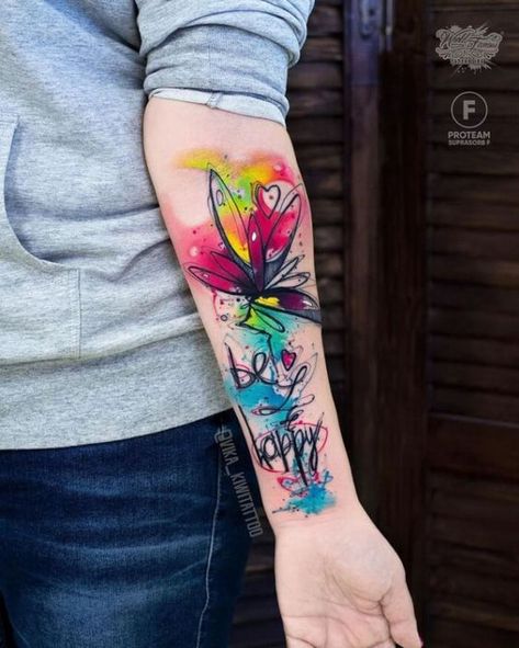 Watercolor Tatoos, Kiwi Tattoo, Watercolor Tattoo Sleeve, Happiness Tattoo, Colorful Tattoo, Famous Tattoo Artists, Bright Tattoos, Mini Tattoo, Watercolor Tattoos