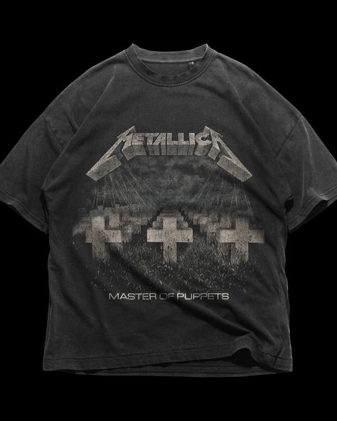 Vintage Metallica t-shirt design Master of puppet This design is made using a Metalica album cover design with some modifications. In this design to achieve this quality, I used some advanced techniques that are used by Metalica. and this design made for just showcasing the skill sets. Disclaimer (This design is not for sale and it's not an official Metalica design.) #graphicdesign #merchdesign #2024 #tshirtdesign #tshirtprinting #tshirtlovers #photoshopdesign #adobe #creativecloud #tonmoy_g... Metallica Shirt Aesthetic, Metallica Shirts, Metallica Black Album, Metal T Shirt, Metallica Shirt, Heavy Metal Fashion, Metallica T Shirt, Clothes Wishlist, Metal Shirts