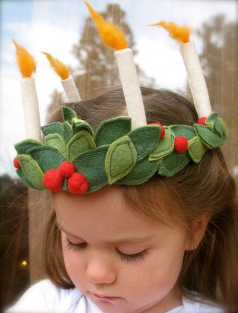 St Lucia Crown, Winter Crown, Santa Lucia Day, St Lucia Day, Felt Santa, Felt Crown, Advent Activities, Only Photo, Swedish Christmas