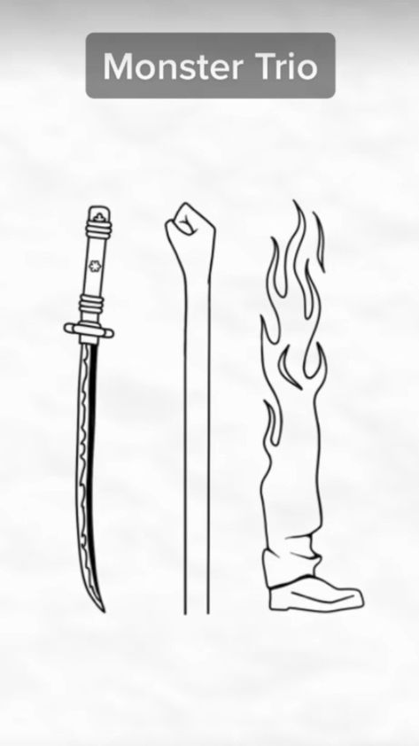 Sanji Tattoo Ideas, Anime Simple Tattoo, One Piece Simple Tattoo, Zoro Three Swords Tattoo, Simple One Piece Tattoo, Minimal Anime Tattoo, Zoro Swords Tattoo Simple, One Piece Flash Tattoo, One Peace Tattoo Anime