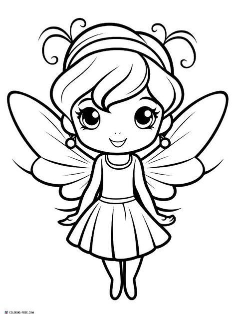 Princess Coloring Pages Free Printable, Easy Fairy Drawing, Draw Fairy, Fairy Drawing, Coloring Pictures For Kids, Disney Princess Coloring Pages, Fairy Drawings, Mermaid Coloring Pages, Fairy Coloring Pages