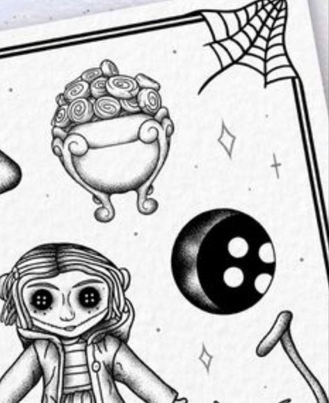 Coraline Moon Tattoo, Dragon Snappers Flower Coraline Tattoo, Coraline Moon, Coraline Mouse, Coraline Tattoo, Fun Tattoo, Tattoo Reference, Notebook Drawing, Summer Tattoo