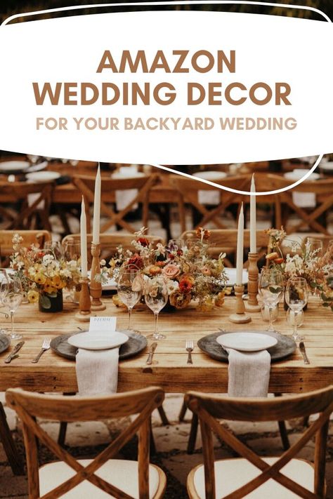 Check out these awesome Amazon deals for backyard wedding decor! | Junebug Weddings Amazon Wedding Decor, Silver Votive Candles, Backyard Wedding Decor, Backyard Wedding Reception, Porcelain Cake Stand, Lawn Games Wedding, Square Glass Vase, Amazon Wedding, Backyard Wedding Dresses