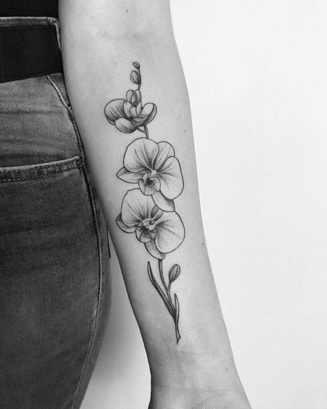 Tattoo Orchid, Purple Orchid Tattoo, Orchid Tattoo Meaning, Orchid Flower Tattoos, Orchid Drawing, Orchid Tattoo, Dibujos Tattoo, Tattoo Designs And Meanings, Simplistic Tattoos