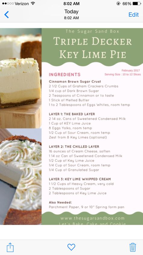 Triple Key Lime Pie, Recipes Sour Cream, Key Lime Recipes, Lime Desserts, Keylime Pie Recipe, Lime Recipes, Sour Cream Cake, Peanut Butter Cake, Lime Pie