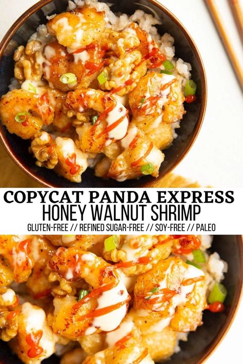 Panda Express Honey Walnut Shrimp Recipe, Honey Walnut Shrimp Recipe Panda Express, Panda Express Honey Walnut Shrimp, Walnut Shrimp Recipe, Shrimp Paleo, Copycat Panda Express, Pan Fried Shrimp, Honey Shrimp, Chinese Food Restaurant