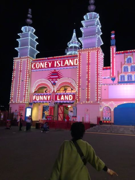 Queue “Coney Island” by Taylor Swift 🎵 Amusement park | Sydney | Australia | Friends | Luna Park Coney Island Aesthetic, Luna Park Sydney, Coney Island Amusement Park, Coney Island Baby, Sanford Florida, Island Aesthetic, Luna Park, Things To Do When Bored, Seaside Resort