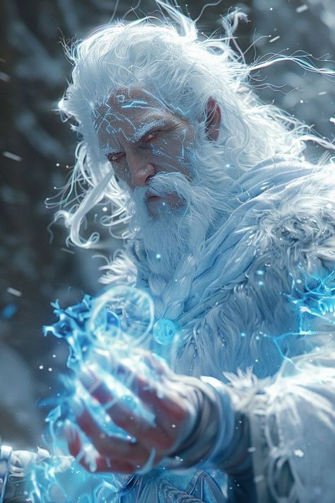 Ice Wizard, Ice Monster, Snow Elf, Snow Dragon, Dnd Inspiration, Elf Warrior, Monster Art, Character Creation, Dnd Characters