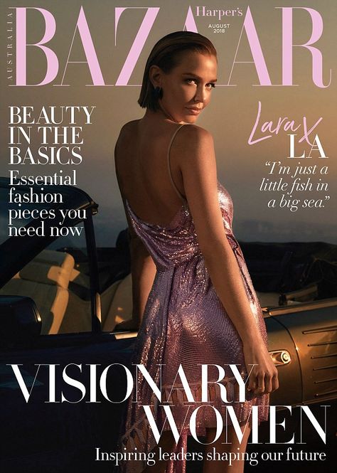 Cover girl! Lara Bingle flaunts her pert derriere in sparkly pink number for Harper's Bazaar | Daily Mail Online Fashion Magazine Article, Magazine Article Layout, Bazaar Magazine Covers, Article Layout, Bazaar Cover, Harpers Bazaar Covers, Lara Worthington, Harpers Bazaar Magazine, Bazaar Magazine