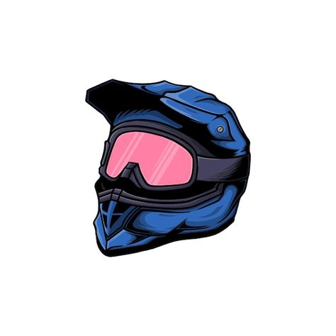 Motocross motorcycle helmet vector illus... | Premium Vector #Freepik #vector #car #sport #art #graphic Motocross Logo, Motocross Stickers, Helmet Vector, Stiker Motor, Vintage Motorcycle Art, Helmet Drawing, Motor Cross, Moto Logo, Motorbike Art