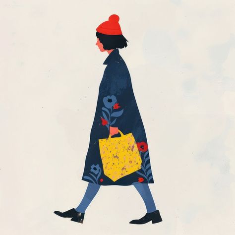 Stylish woman walking illustration | free image by rawpixel.com / Boom Woman Walking Illustration, Walking Illustration, Illustration Practice, Fashion Abstract, Walking Women, Woman Walking, Red Abstract, Woman Illustration, Background Abstract