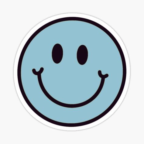 "Light Blue Pastel Smiley Face" Sticker by andiegras | Redbubble Preppy Stickers Blue, Pastel Smiley Face, Skincare Stickers, Binder Stickers, Blue Smiley Face, Smiley Face Sticker, Wallpaper City, Vsco Stickers, Ios App Icon Design