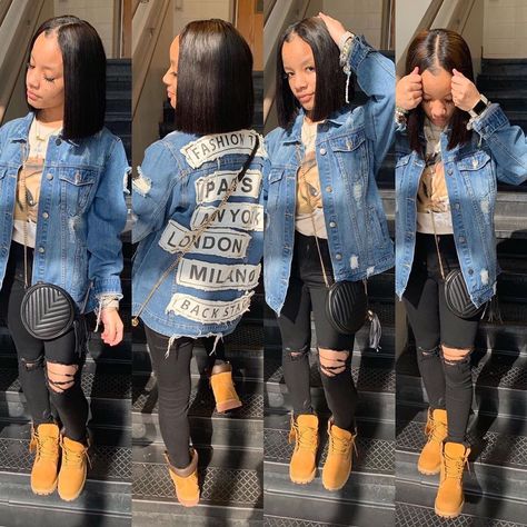 Timberland Boots Outfit Baddie, Timbs Outfits, Cute Birthday Outfits, Boujee Outfits, Girls Fall Outfits, Cute Lazy Outfits, Swag Outfits For Girls, Tomboy Style Outfits