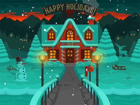 Animate Wallpaper, Christmas Gifs Animated, Happy Holidays Gif, Christmas Advertising, Snow Illustration, New Year Illustration, Gif Animated, Winter Illustration, Creative Diy Gifts