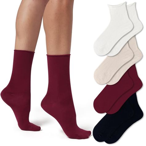 PRICES MAY VARY. 【Slouch Socks For Women Pack】- Fits Women Shoe 4.5-8. Socks for women with multipairs.Basic and simple style. 【Roll-Top Socks Women】-Soft breathable ankle socks feature cotton blend fabric and roll-top trim. that can be worn pulled up for quarter crew or folded over for slouchy socks. 【Ankle Socks For Women】-Ankle length socks are suitable for different situation, Perfect for adding that subtle finishing touch to any outfit.Elastic cuffs Make it close to the ankle, effectively p Slouchy Socks, Socks Ankle, Slouch Socks, Fits Women, Socks For Women, Roll Top, Calf Socks, Dress Socks, Socks And Hosiery